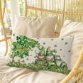 thumbnail image 4 of St Patrick's Day Pillow Covers, Linen Long Throw Pillow Case, Lucky Shamrock Gnomes Truck Branches Beige Holiday Pillow Protector Decorative Cushion Cover for Living Room/Bedroom 20" x 26", 4 of 8