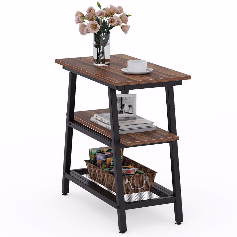 Industrial End Table, Tribesigns 3-Tier Vintage Bed Side Table Night