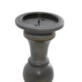 thumbnail image 5 of DecMode 3 Candle Dark Gray Wood Candle Holder, Set of 3, 5 of 9