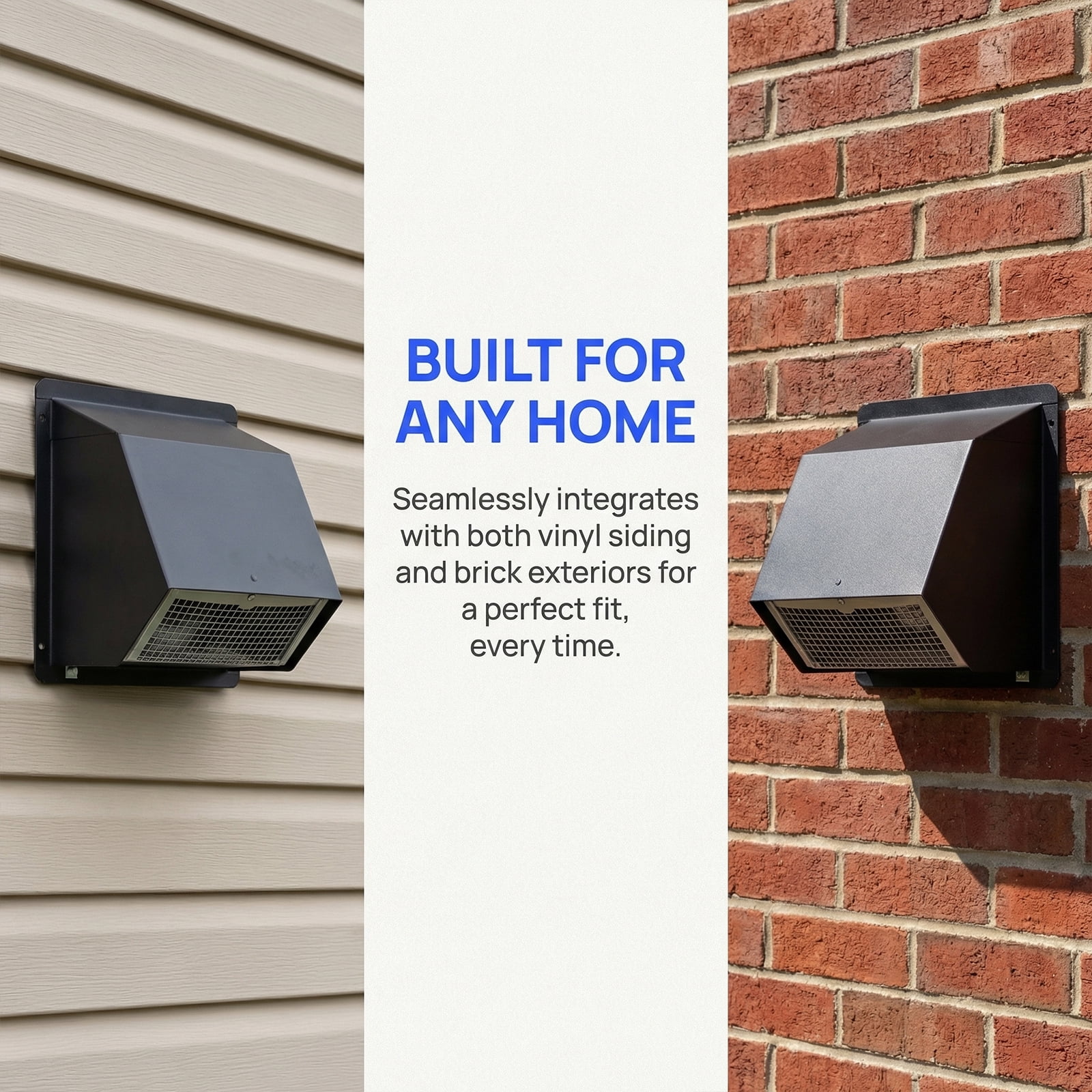 golytefs 8 Inch Dryer Vent Cover Outside with Screen And Damper Wall Vent Cover Cap Exterior Air Exhaust for Residential Housing Kitchen Hvac Duct (Black)