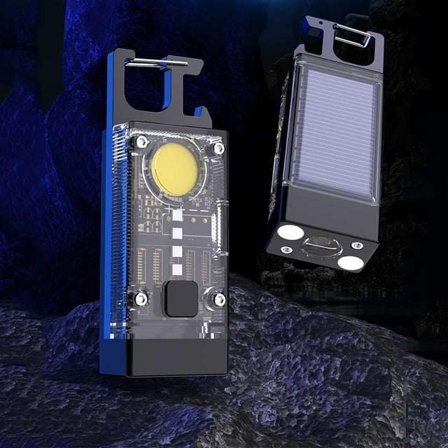 Mini Luz De Bolsillo Linterna LED COB 500LM Solar Tipo-C USB Recargable 500mAh IPX4 Impermeable