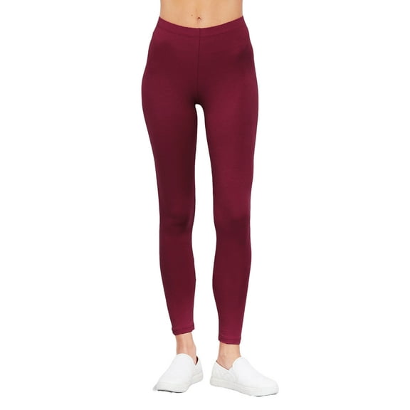 MOA Collection Women's Comfort Fit Cotton Spandex Basic Leggings