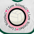 thumbnail image 4 of Inktastic I Love Volleyball Sports Girls Baby Bib, 4 of 4