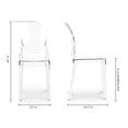 thumbnail image 5 of Aron Living 18.5" Mid-Century Plastic Crystal Dining Chairs in Clear (Set of 4), 5 of 7
