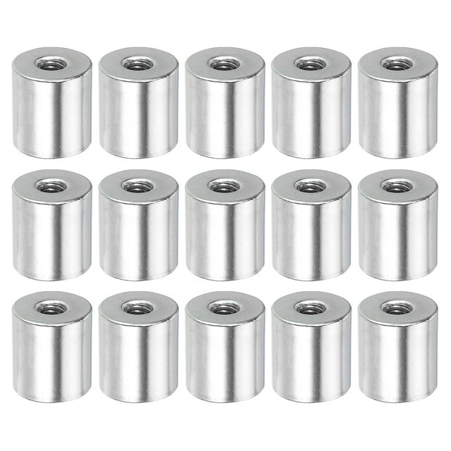 Unique Bargains Round Coupling Nut M10 to M4 Adapter Screw Thread Convert Sleeve Connector Rod Bar Stud Tube Nut Silver 15 Pack