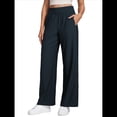 thumbnail image 1 of Pantalones Deportivos Casuales, Cómodos, de Cintura Alta y Pierna para Mujer, con Bolsillos y Sueltos. Azul Marino L, 1 of 6