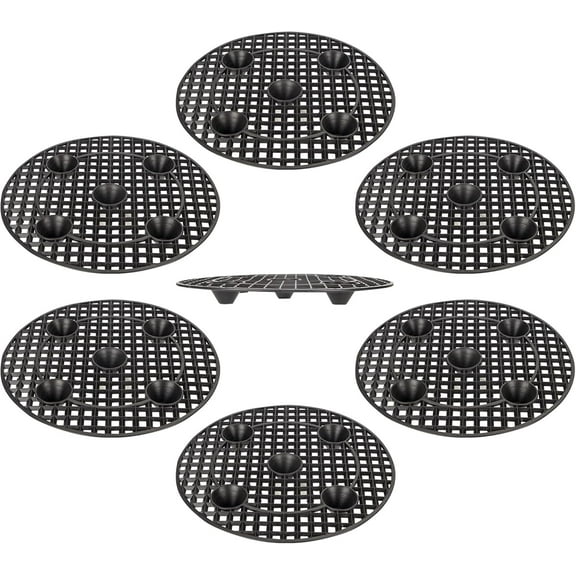 6 pcs Plant Level Pot Raisers, Heavy Duty 30cm/12inch Plant Stand, Black Round Plant Flower Pot