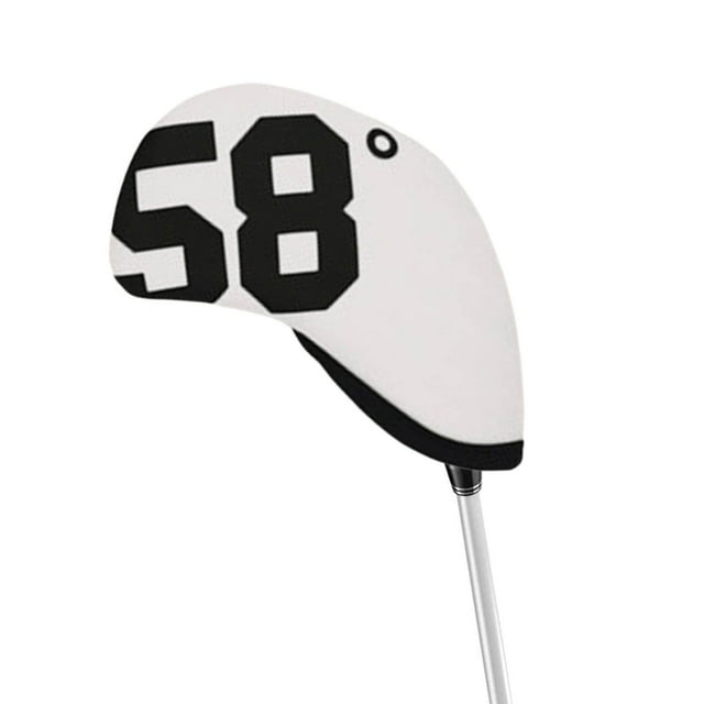 7Pcs Golf Club Headcover Iron Head Cover Wedge Lining Golf Wedges Headcover Protector Sleeve White Angle