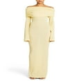 thumbnail image 2 of LYMAYTER Womens Knit Off Shoulder Crochet Maxi Dress Long Sleeve Mesh Beach Vacation Party Dresses, 2 of 9