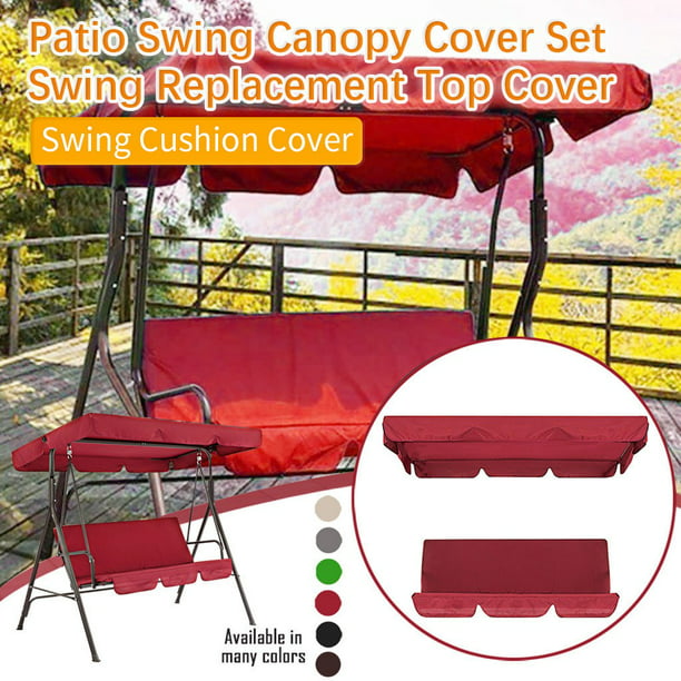 Patio Swing Canopy Cover Set, Outdoor Swing Cushion Replacement Set