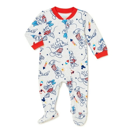 Mickey and Minnie Mouse Americana Baby Boy and Girl Unisex Blanket Sleeper, Sizes NB-9M