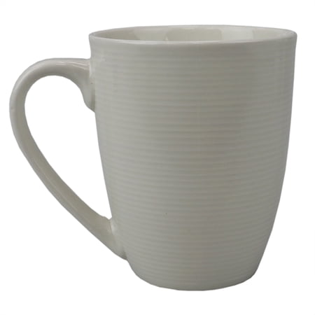 Home Basics Embossed Thread 14 oz. Ceramic Mug  White