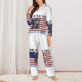 thumbnail image 2 of 2 Piece Womens Pajama Sets - Home Of The Free Because Of The Brave Soft Sleepwear Comfy Pajamas Ladies Pj Lounge Sets with Pockets, Long Sleeve Button Shirt and Pajama Pants Pjs Sets for Women, 2 of 6