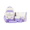 thumbnail image 1 of Tyidzon Student Backpack Four Piece Set Backpack Large Capacity High Value Spliced Color Blocking Women's Backpack, 1 of 1
