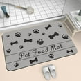 thumbnail image 4 of Wdhugt Pet Feeding Mat Absorbent Dog Food Mat Absorbent Pet Placemat 24X16 In Large Dog Mats for Food And Water No Stain Fast Dry Cat Dog Water Bowl Mat With Footprints for Messy Drinkers, 4 of 6