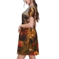thumbnail image 2 of Lsque Cat Dog Friendship Print Women's Casual Dress T-Shirt Summer Short Sleeve Scoop Neck Swing Dresses, 2 of 6