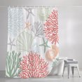thumbnail image 3 of Red Sage Green Coastal Shower Curtains for Bathroom, Summer Beach Coral Shell Ocean Waterproof Fabric Shower Curtain, Decorative Bathroom Curtain for Bathtub, 36"x72" , No Hooks Included, 3 of 9