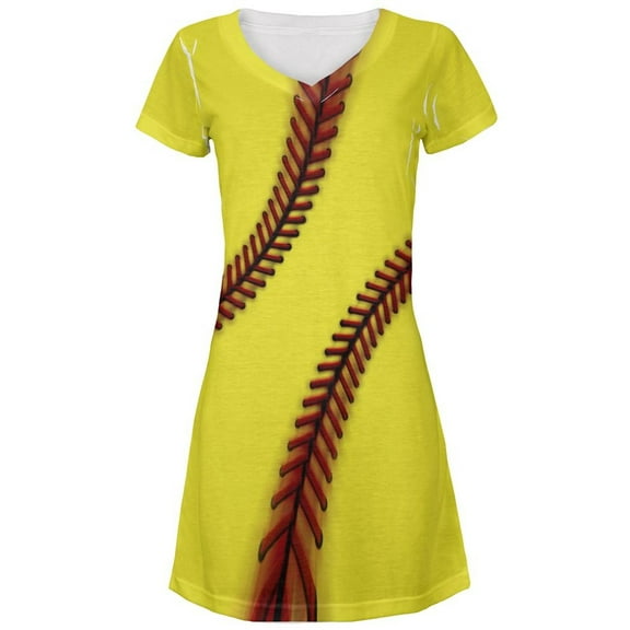 Fastpitch Softball All Over Juniors Beach Cover-Up Dress Multi MD
