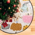thumbnail image 4 of Coolnut Fall Colorful Doodle Pumpkin Christmas Tree Mats Waterproof Tree Skirt, Xmas Tree Stand Tray Mat Floor Protector Pad for Holiday Party Decoration, 28.3", 4 of 6