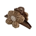 thumbnail image 2 of Eoperou Knitting Flower Decor Strong Claws Tight Hair Claw Elegant Women Non-Slip Frosted Large Hair Clip Styling Tool, 2 of 7