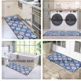 thumbnail image 3 of Kitchen Rugs and Mats Set of 2, Blue Kitchen Rug Comfort Floor Mat Non Slip Washable Kitchen Carpet Rug Runner for Floor Home, Office, Sink, Laundry 17"x47"+17"x30"-Ethnic Traditional Pattern, 3 of 6
