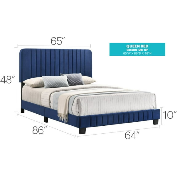 Glory Furniture Lodi Full Bed in Navy Blue Color