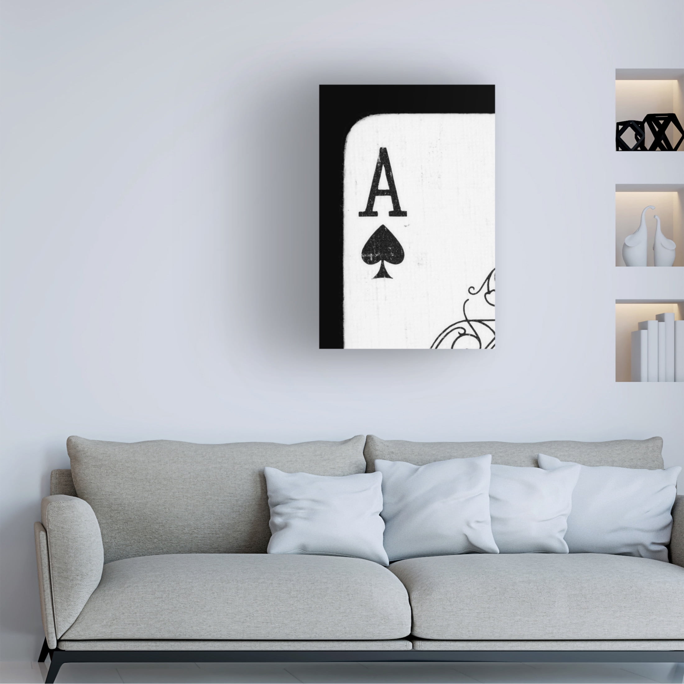 Canvas Wall Art - Tom Quartermaine 'Ace of Spades Close Up' Wall Art for Living Room, Bedroom, or Office Décor by Trademark Fine Art - 16 x 24 Inches