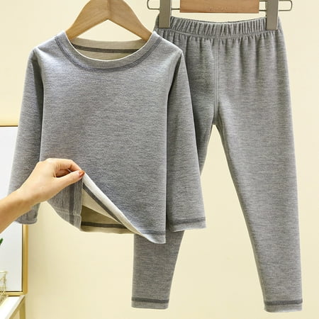 

YEAHITCH Bamboo Pajamas Valentine s Kids Onesies Pajamas Gray Pullover Long Sleeve Solid Set
