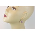 thumbnail image 2 of 14k Gold Filled Light Purple Simulated Amethyst Earrings Faceted Pear Tear Drops Simple Dangles for Adult Women, 2 of 5