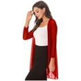 thumbnail image 5 of iEFiEL Womens Casual Plus Size Chiffon Shrug Cardigan Draped Ruffles Long Bolero, 5 of 7