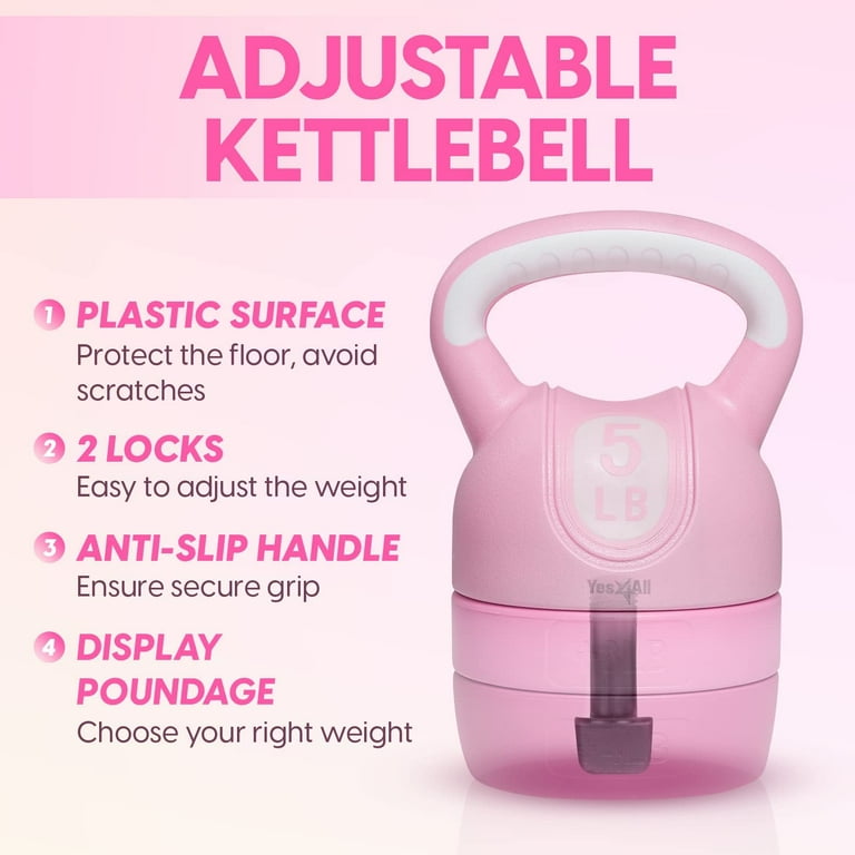 Yes4All Cement Adjustable kettlebell Pink 12 lbs Walmart