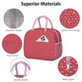 thumbnail image 3 of Insulated Lunch Bag for Women, Floral Print Oxford Fabric Lunch Box, Leakproof Thermal Cooler Tote for Work, School & Picnic, Christmas Vintage Grid Print, 3 of 5