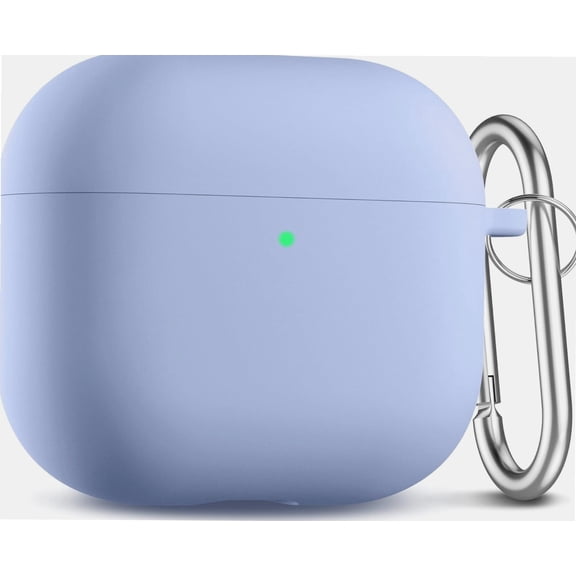 Hard Case for AirPods 3rd Generation Case 2021- Hybrid Protective Case Cover for Apple AirPods 3 Case with Keychain Clip, Support Wireless Charging, LED Visible, Lilac