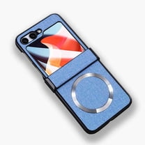 Dteck Magnetic Case for Samsung Galaxy Z Flip 5, Compatible with MagSafe, Shockproof Protection Anti-Scratch Hard Plastic Slim Phone Case for Samsung Galaxy Z Flip 5 2023,Blue