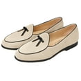 thumbnail image 2 of Journey West Suede Tassel Loafer For Women Slip-on Belgian Penny Loafers Shoes For Women Beige US 8, 2 of 6