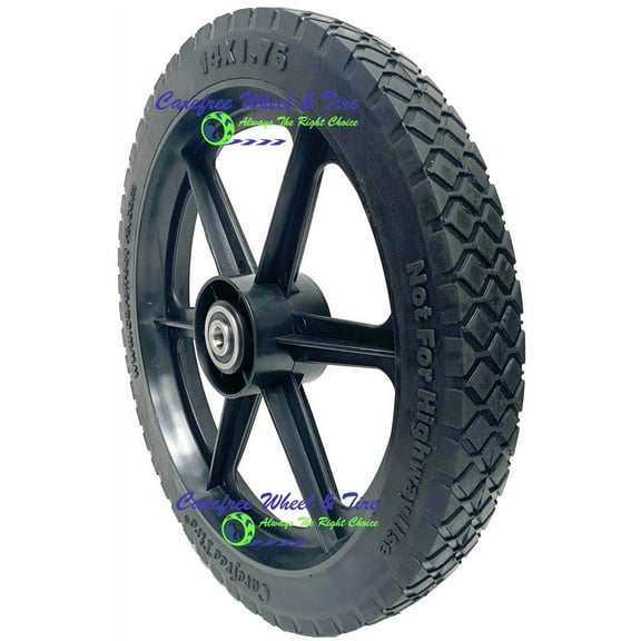 14" x 1.75" HD 6 Spoke Universal Fit For Wheelbarrow & Carts. 1/2" Bearings