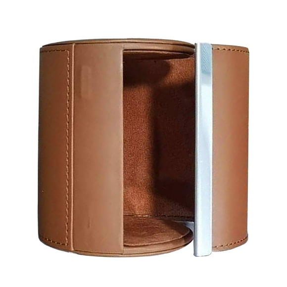 Travel Tie Case Necktie Storage Box Portable Pu Leather Tie Case Tie Organizer B brown