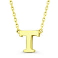 thumbnail image 2 of Small Initial Letter "T" Pendant & Chain Necklace in Solid 14k Rose, White, & Yellow Gold, 2 of 2