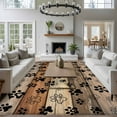 thumbnail image 5 of Brown Beige Area Rug 5x7 Washable Rug Non Slip Rustic Farmhouse Dog Paw Vintage Large Area Rug Soft Stainresistant Indoor Floor Carpet for Living Room Bedroom Home Office Dining Room Nursery, 5 of 8