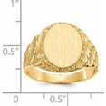thumbnail image 5 of Avariah 14k Yellow Gold 13.0x10.5mm Closed Back Men's Signet Ring - Ring Size 9.0, 5 of 8
