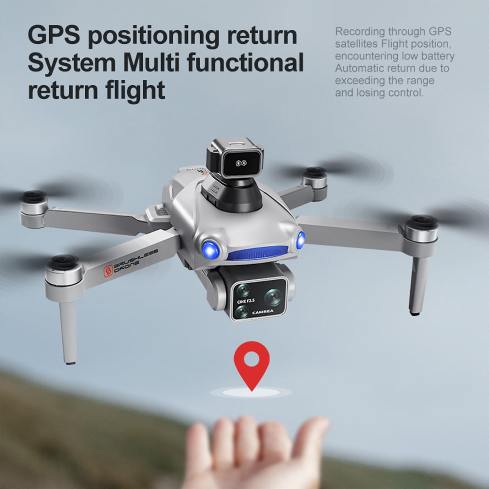 Gnmfd 4K GPS Drone with 6" Screen, 5G Remote, Brushless Motor, Laser Obstacle Avoidance, One Click Return, 25-Min Flight, RC Quadcopter for Aerial Photography and Professional Filming