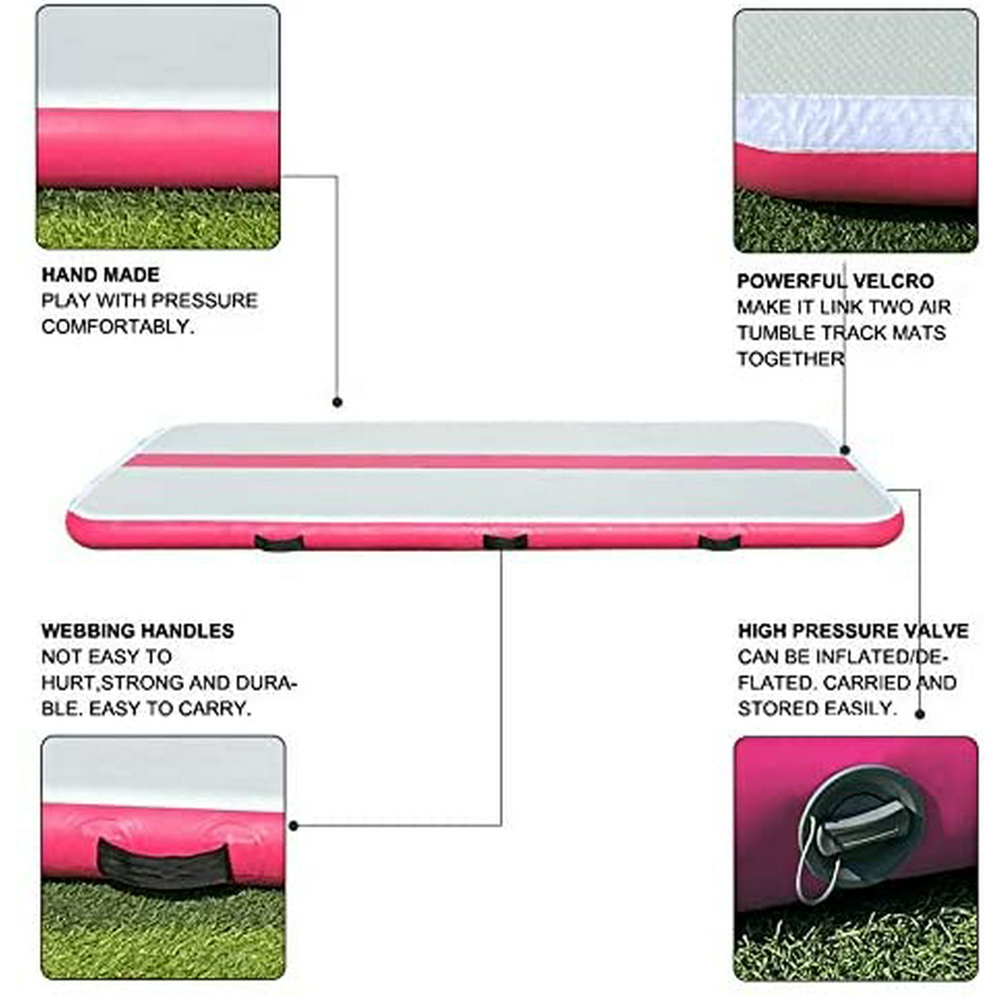 Yiailnter 10ft 13ft 16ft 20ft Inflatable Gymnastics Air Tumble Track Tumbling Mat 4in 6in 8in Thick Tumbling Air Tumble Track Mat With Electric Air Pu