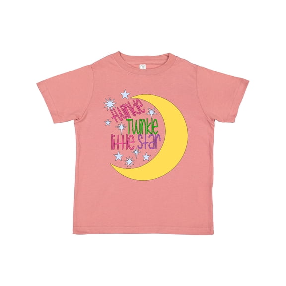 Inktastic Twinkle Twinkle Little Star with Yellow Moon Boys or Girls Toddler T-Shirt