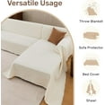 thumbnail image 4 of Couch Covers, 2 Pieces Washable L Shaped Couch Covers Sofa Blanket for Dogs Pet Friendly Sectional Sofa Slipcovers Furniture Protector,71"x 110"+ 71"x 118",(X-Large,Cream White), 4 of 8