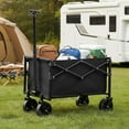 thumbnail image 2 of ACCVER Heavy Duty Collapsible Wagon Cart - 176LBS Capacity Folding Utility Cart w/ All-Terrain Wheels, Drink Holders for Camping, Beach, Grocery, Sports (Foldable & Portable), Large Black, 2 of 7