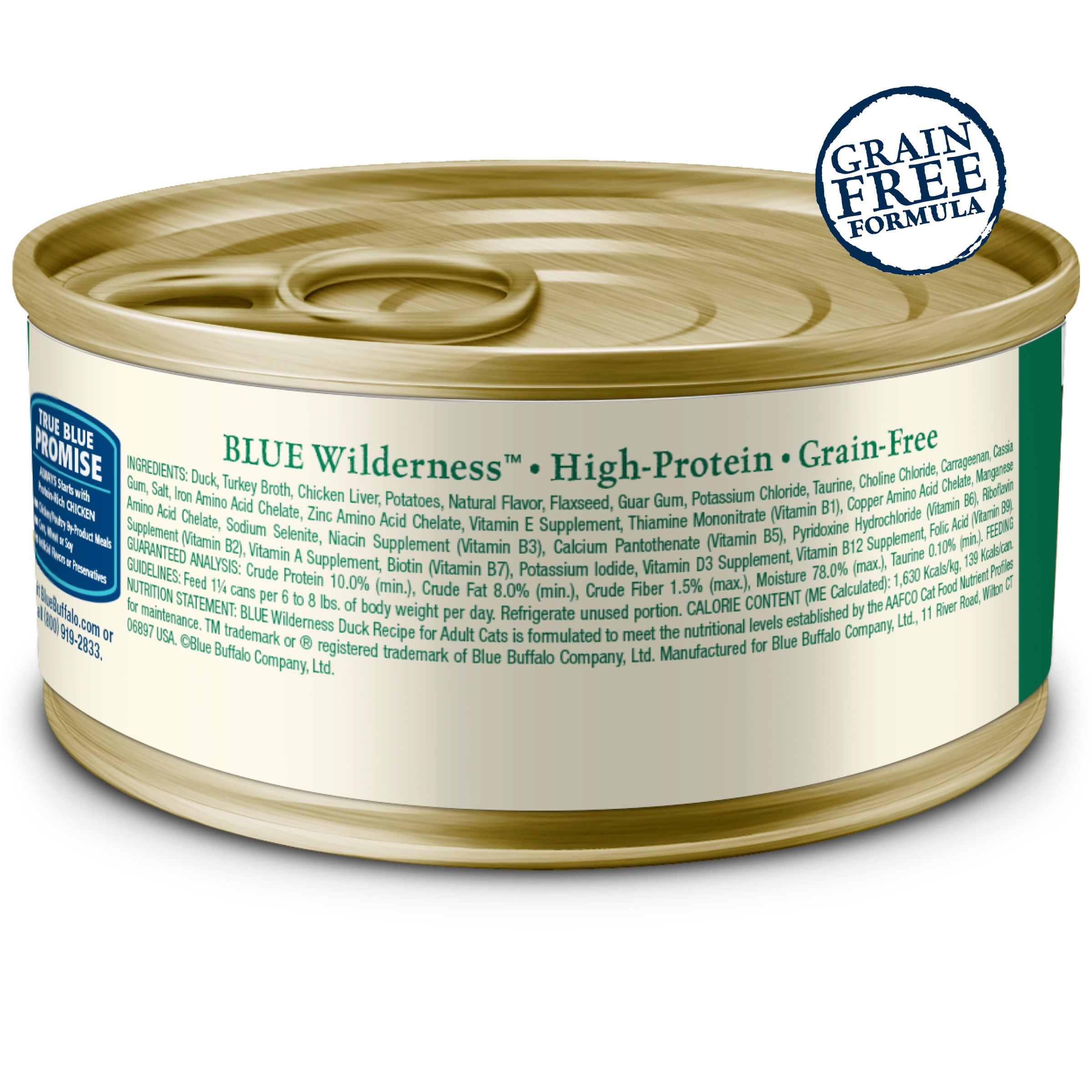 (24 pack) Blue Buffalo Wilderness High-Protein Adult Cat Wet Food, Duck, 3-oz. Can