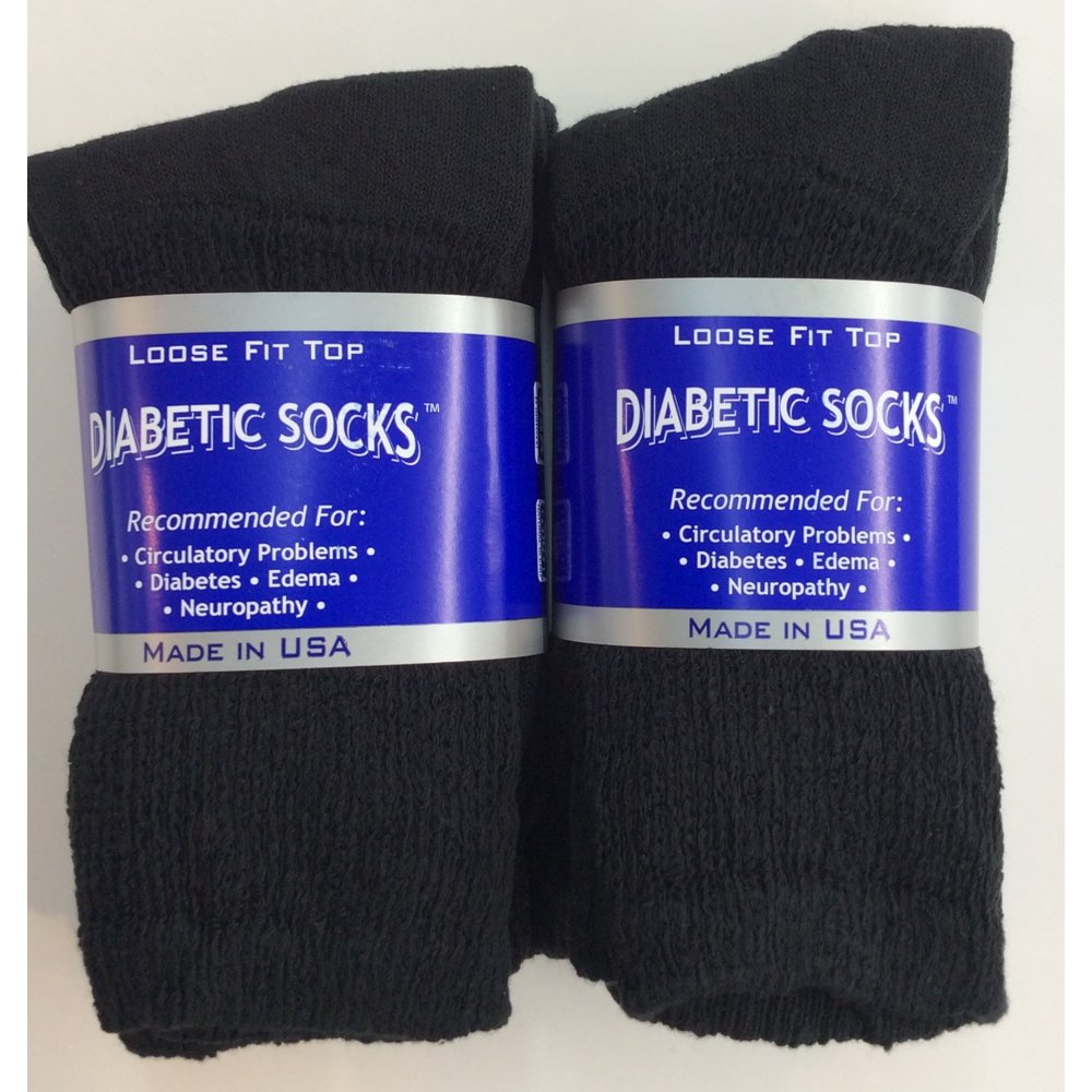 Creswell Sock Mills Creswell 6 Pairs Of Mens Black Diabetic Crew