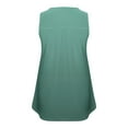 thumbnail image 4 of Sevevn Womens Tank Summer Solid Sleeveless Flared Trendy Casual Blouse Button Tunic Shirt Women Beach Fashion Green XXXL, 4 of 4