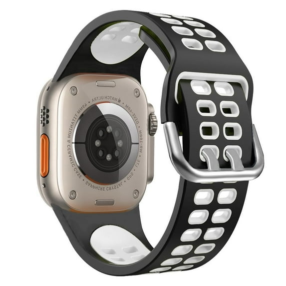 BRADCET Silicone Sport Band for Apple Watch Bands SE 45mm 44mm 40mm 38mm 49mm 42mm 41mm Women Men Adjustable Elastic Silicone Wristbands Strap Replacement for iWatch Series Ultra 8 7 SE 6 5 4 3 2 Nike