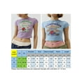 thumbnail image 6 of vera natura Women’s Slim Summer T-Shirt LetterStrawberry Print Cap Sleeve Round Neck Crop Tops Streetwear, 6 of 6